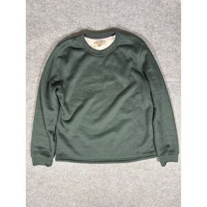 BC Clothing Heritage Mens Green Waffle Knit Sherpa Lined Crew Neck Sweater L